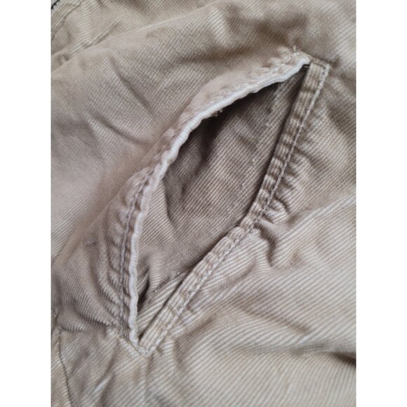 Vtg Y2K Gap Corduroy Wmn Jacket Beige Full Zip Trucker - Picture 7 of 15